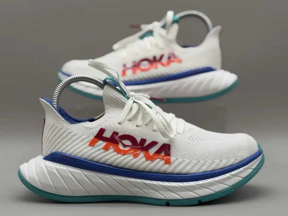 HOKA Womens Carbon X 3 'White Flame' Running Shoes Size-7B